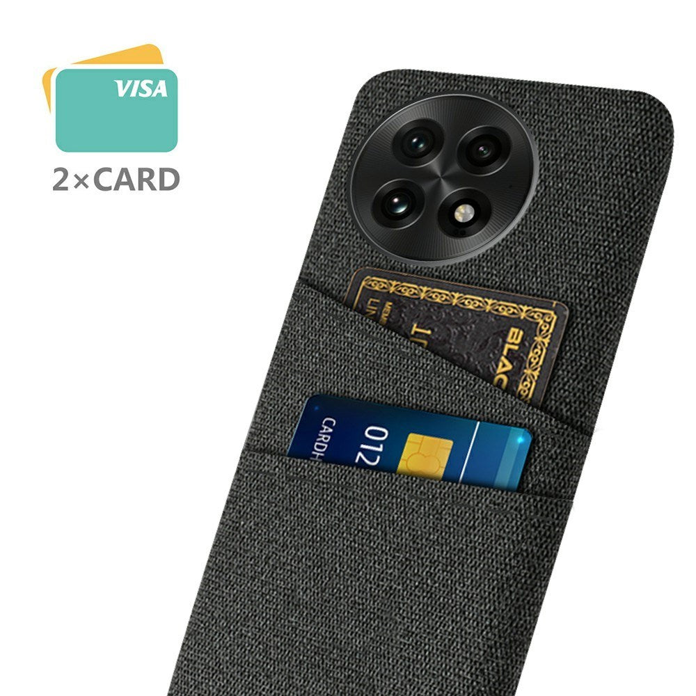 EIDERWOOD OnePlus 13 Tygbelagt Plast Skal m. Korthållare - Svart