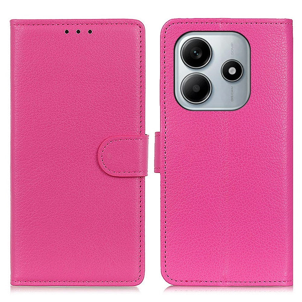 EIDERWOOD Xiaomi Redmi Note 14 (4G) Konstläder Flip Fodral m. Korthållare & Ställfunktion - Pink