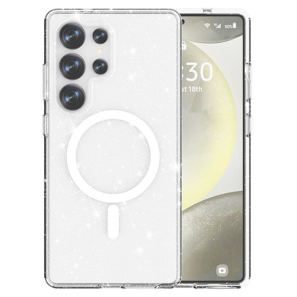EIDERWOOD Samsung Galaxy S25 Ultra Glitter Hybrid Skal - MagSafe Kompatibel - Transparent