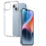 NORTHJO iPhone 14 Skyddsset med Flexibelt Mobilskal i Plast med Härdat Glasskydd - Genomskinlig