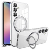 EIDERWOOD Samsung Galaxy S25 Flexibelt Plast Skal m. Kickstand - MagSafe Kompatibelt - Transparent/Silver