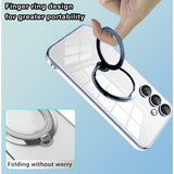 EIDERWOOD Samsung Galaxy S25 Flexibelt Plast Skal m. Kickstand - MagSafe Kompatibelt - Transparent/Silver