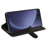 EIDERWOOD Samsung Galaxy S25+ (Plus) Konstläder Flip Fodral m. Korthållare & Ställfunktion - Svart