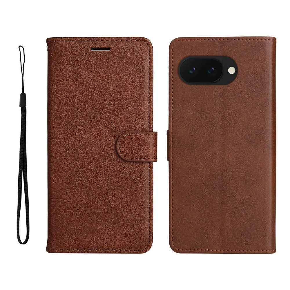 EIDERWOOD Google Pixel 9a Konstläder Flip Fodral m. Korthållare & Rem - Brun