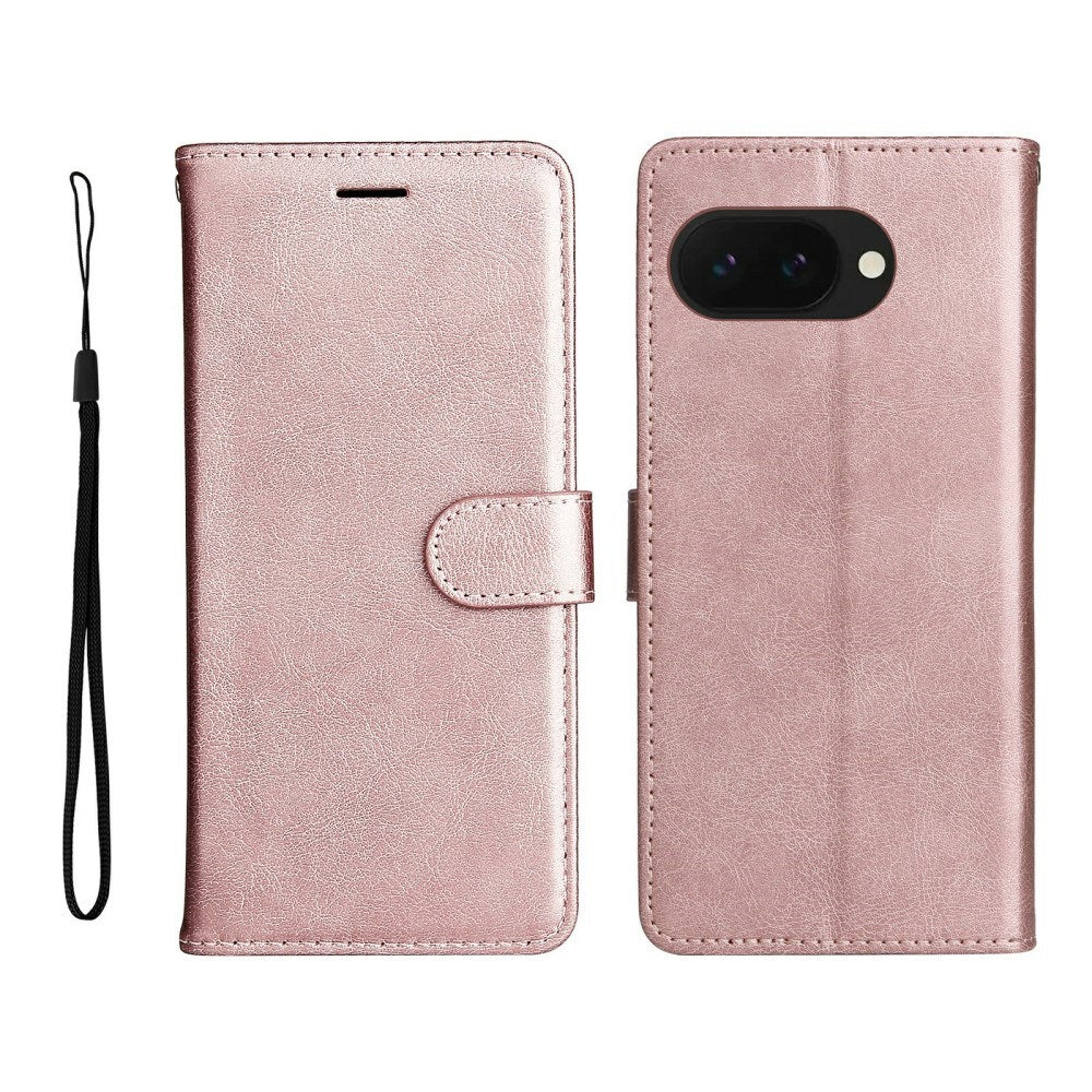 EIDERWOOD Google Pixel 9a Konstläder Flip Fodral m. Korthållare & Rem - Rosa