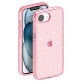 EIDERWOOD iPhone 16e Hybrid Glitter Plast Skal - MagSafe Kompatibel - Rosa