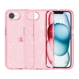 EIDERWOOD iPhone 16e Hybrid Glitter Plast Skal - MagSafe Kompatibel - Rosa