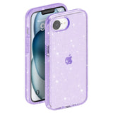 EIDERWOOD iPhone 16e Hybrid Glitter Plast Skal - MagSafe Kompatibel - Lila
