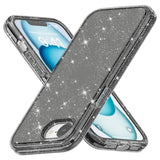 EIDERWOOD iPhone 16e Hybrid Glitter Plast Skal - MagSafe Kompatibel - Svart