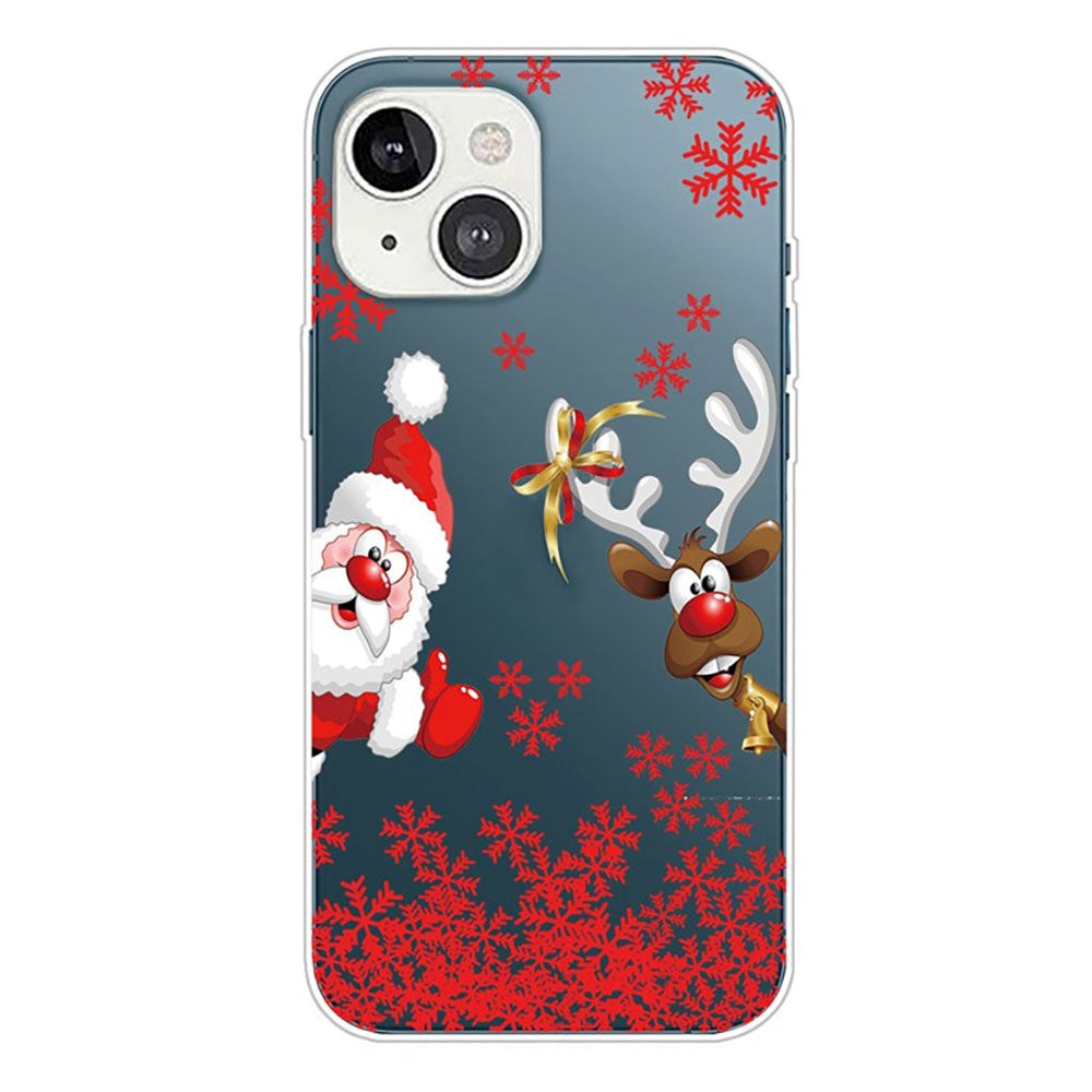 iPhone 14 Skal TPU-plast - Jul-tema - Jultomte og Ren