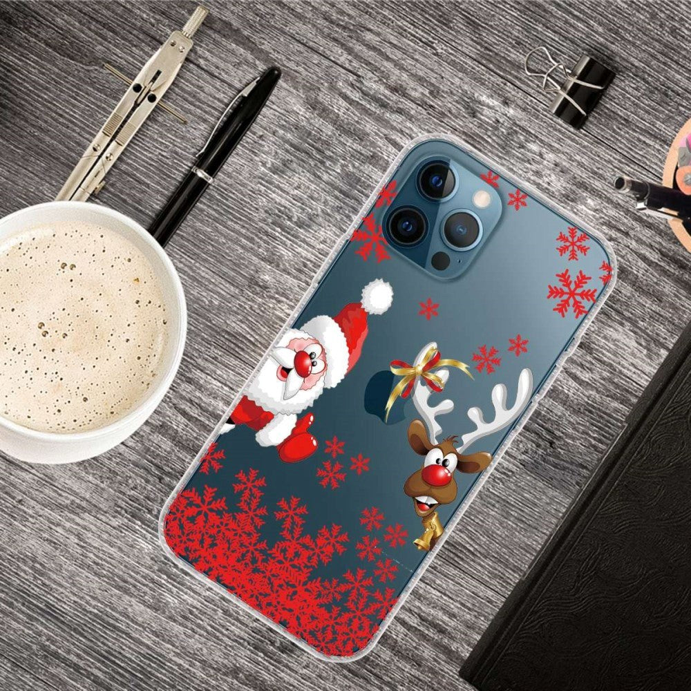 iPhone 14 Pro Skal TPU-plast - Jul-tema - Jultomte och Ren