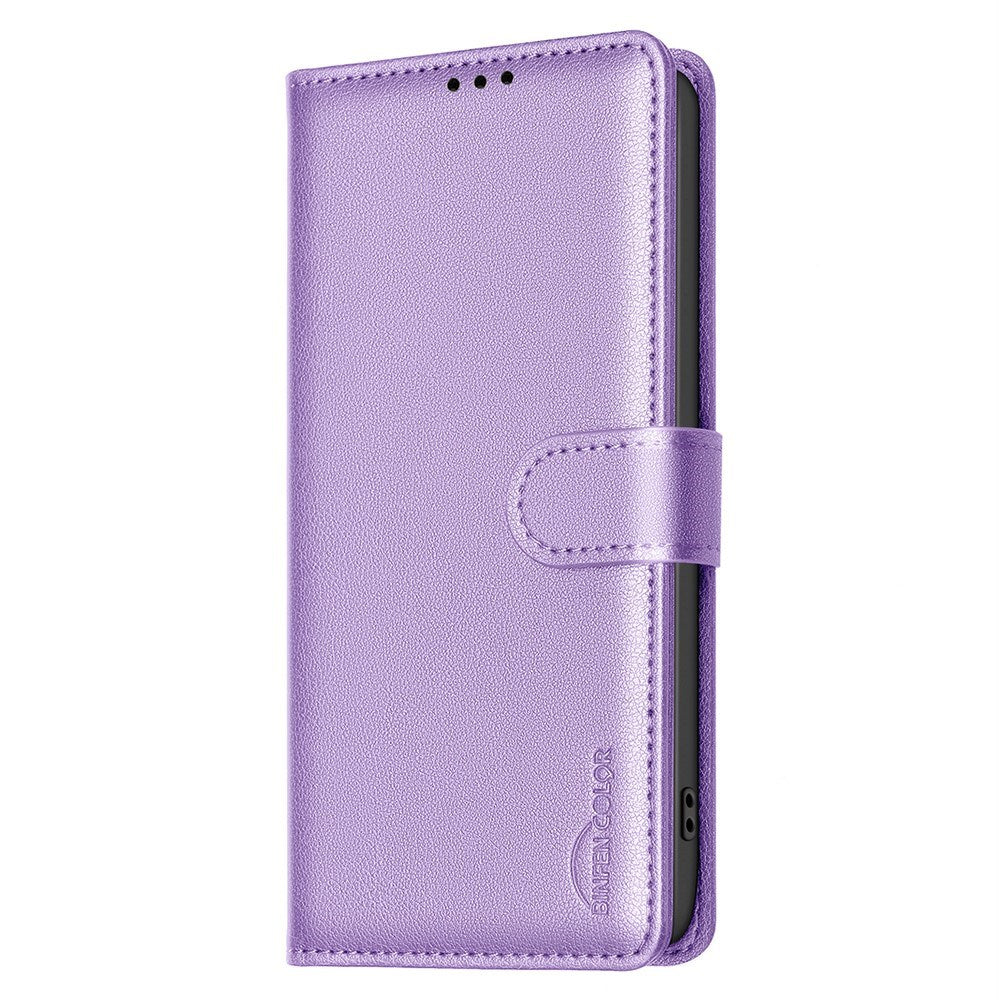 Samsung Galaxy A26 (5G) BINFEN Konstläder Fodral m. RFID Blockering - Lila