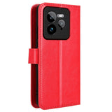 EIDERWOOD Realme GT 7 Pro (5G) Konstläder Flip Fodral m. Rem - Röd