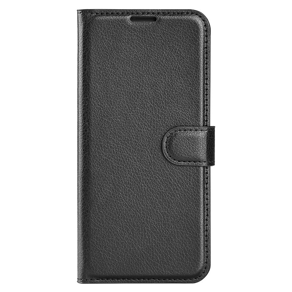 EIDERWOOD OnePlus 13 Stötskyddande Läder Wallet Case med Litchi Textur - Svart