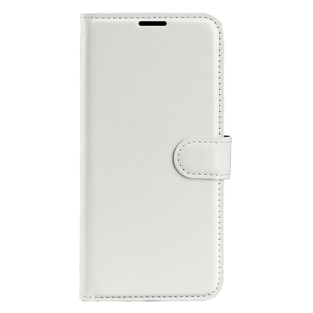 EIDERWOOD OnePlus 13 Stötskyddande Läder Wallet Case med Litchi Textur - Vit