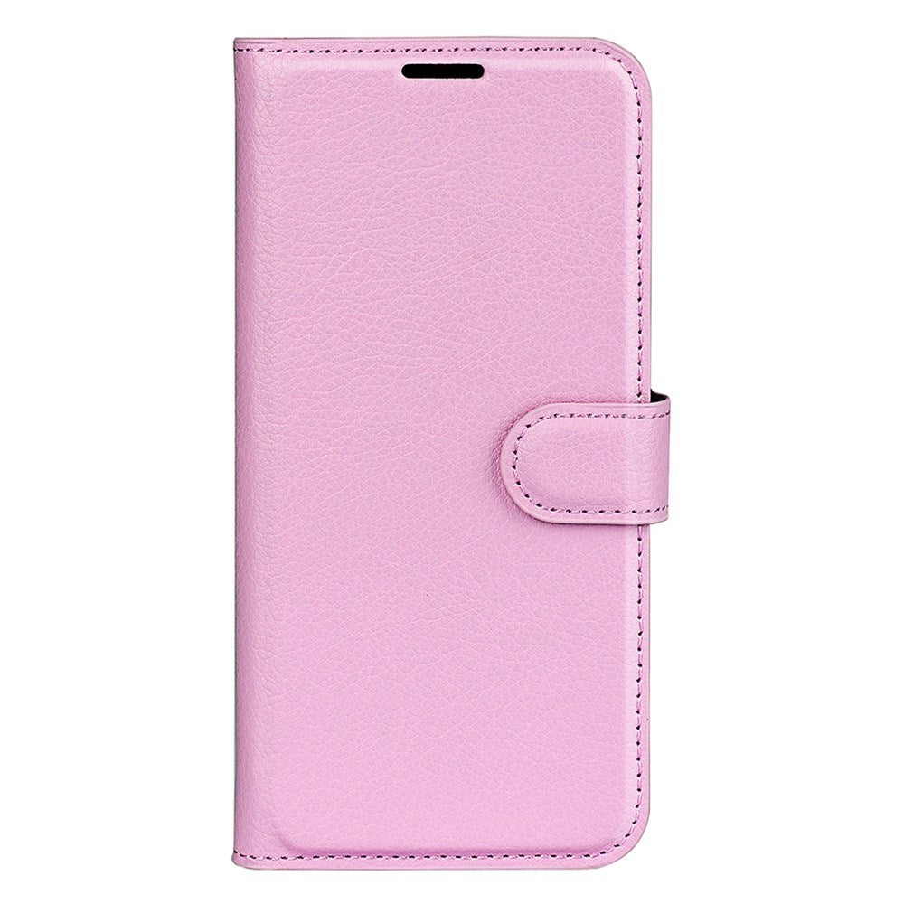 EIDERWOOD OnePlus 13 Stötskyddande Läder Wallet Case med Litchi Textur - Rosa