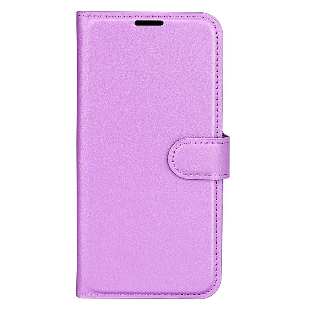 EIDERWOOD OnePlus 13 Stötskyddande Läder Wallet Case med Litchi Textur - Lila