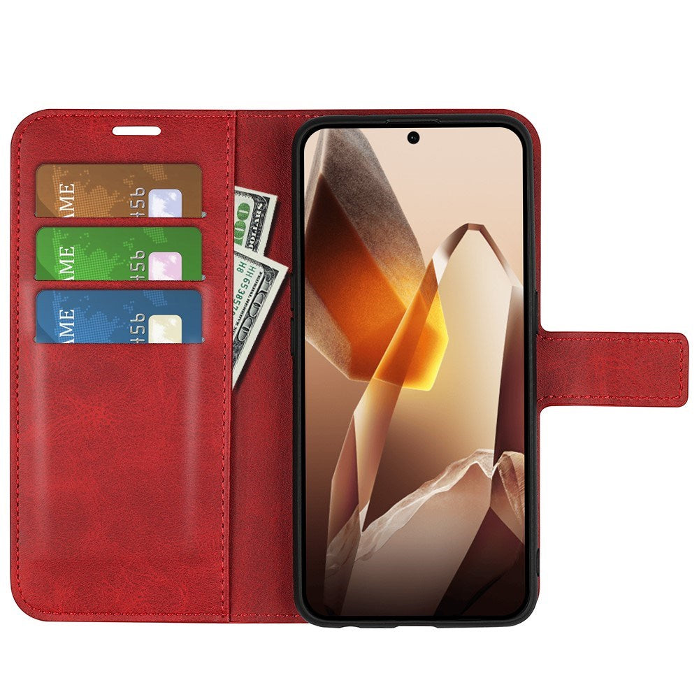 EIDERWOOD OnePlus 13 Wallet Fodral i Läder med Plånbok - Röd