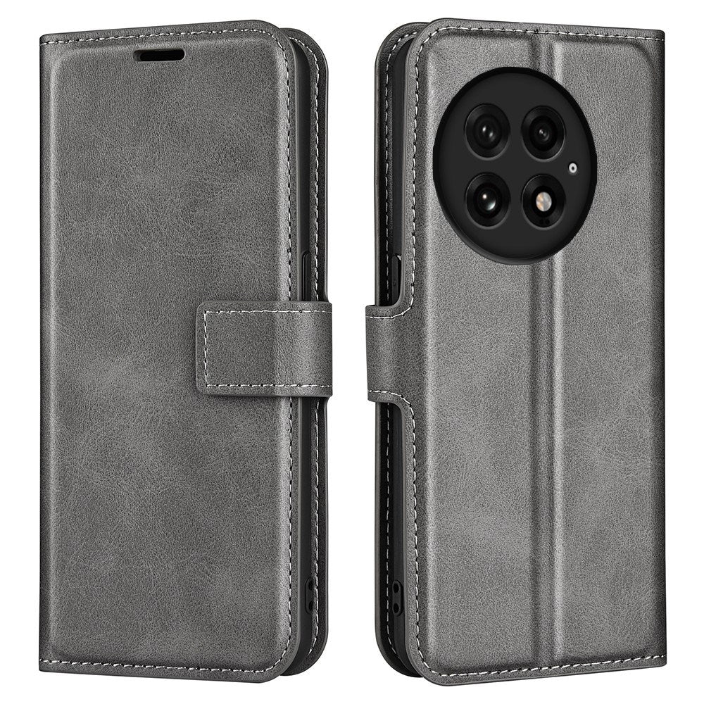 EIDERWOOD OnePlus 13 Wallet Fodral i Läder med Plånbok - Grå