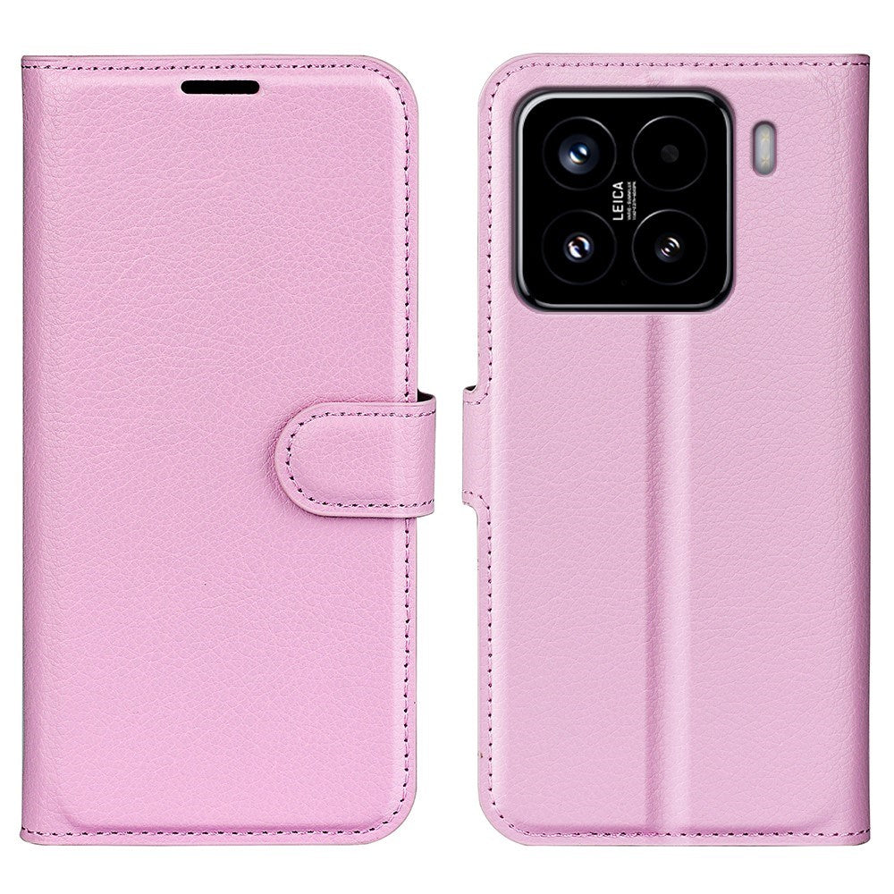 EIDERWOOD Xiaomi 15 Konstläder Flip Fodral m. Korthållare & Ställfunktion - Rosa