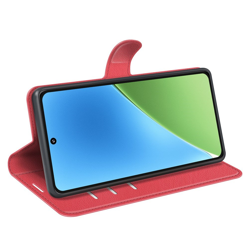 EIDERWOOD Xiaomi 15 Konstläder Flip Fodral m. Korthållare & Ställfunktion - Röd