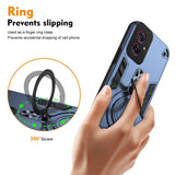 EIDERWOOD Motorola Moto G55 Hybrid Hantverkar Skal m. Rotterande Kickstand - Blå