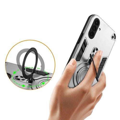 EIDERWOOD Samsung Galaxy A36 (5G) Hybrid Skal med 360 Graders Roterbart Kickstand - MagSafe Kompatibelt - Silver