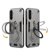 EIDERWOOD Samsung Galaxy A36 (5G) Hybrid Skal med 360 Graders Roterbart Kickstand - MagSafe Kompatibelt - Silver