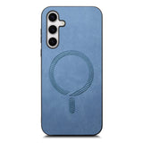 EIDERWOOD Samsung Galaxy S25 Konstläder Skal - MagSafe Kompatibel - Blå