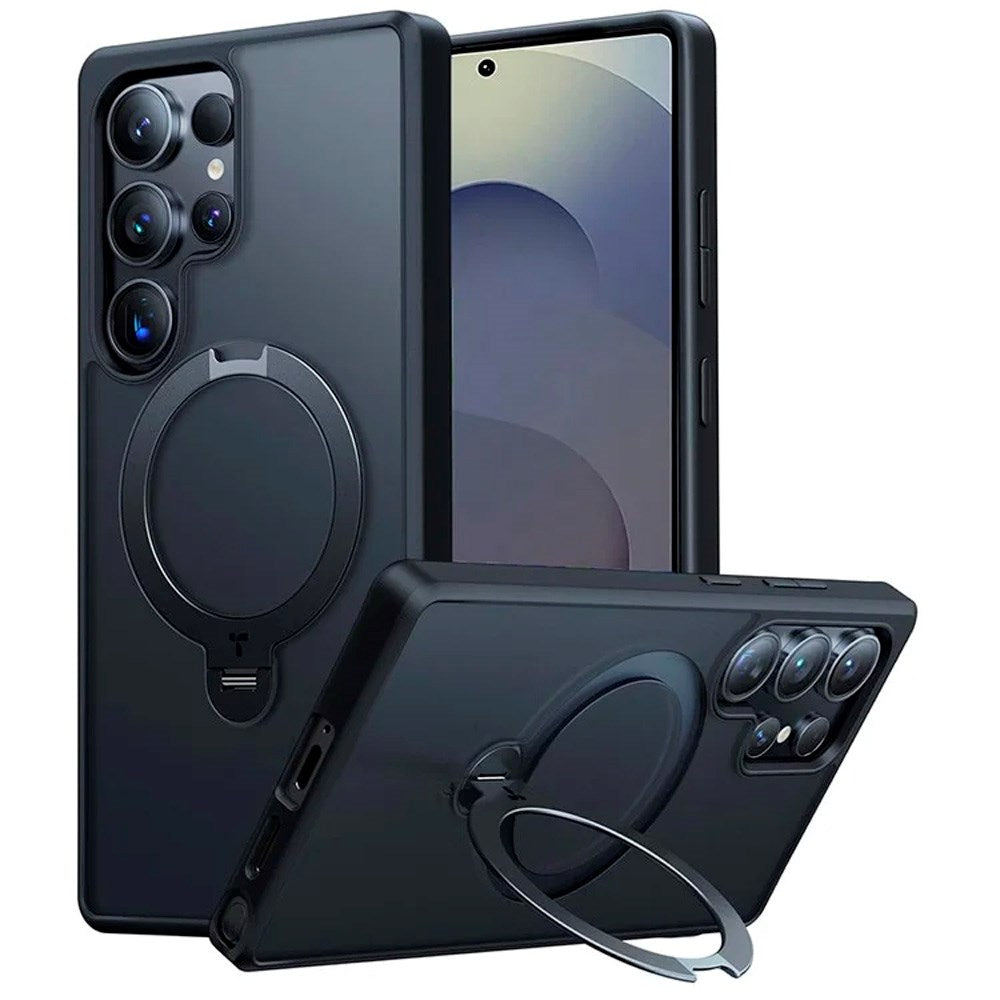 TORRAS Samsung Galaxy S25 Ultra Hybrid Skal m. Kickstand - MagSafe Kompatibel - Svart