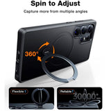 TORRAS Samsung Galaxy S25 Ultra Hybrid Skal m. Kickstand - MagSafe Kompatibel - Svart