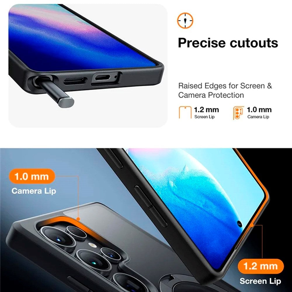 TORRAS Samsung Galaxy S25 Ultra Hybrid Skal m. Kickstand - MagSafe Kompatibel - Svart