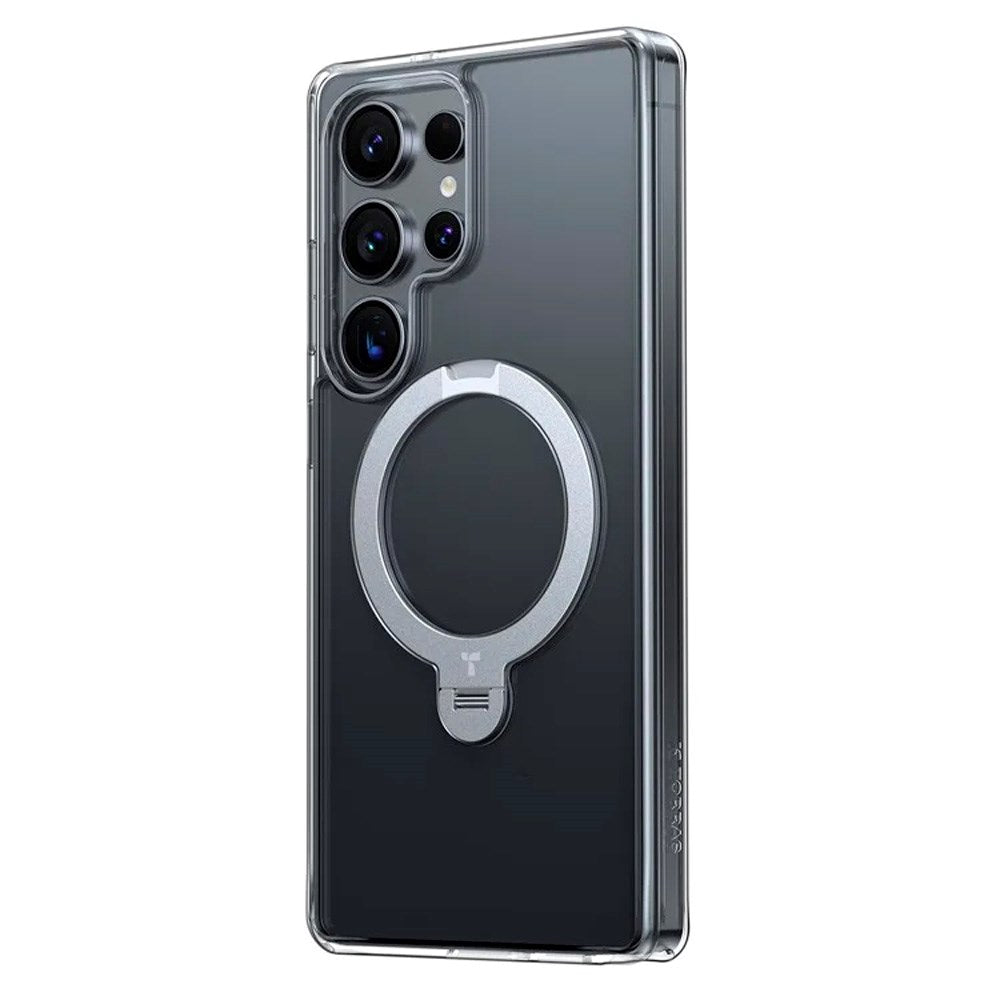 TORRAS Samsung Galaxy S25 Ultra Hybrid Skal m. Kickstand - MagSafe Kompatibel - Genomskinlig