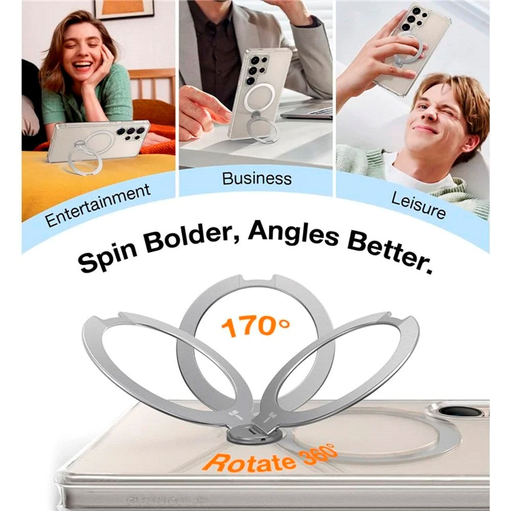 TORRAS Samsung Galaxy S25 Ultra Hybrid Skal m. Kickstand - MagSafe Kompatibel - Genomskinlig