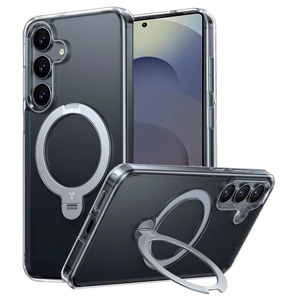 TORRAS Samsung Galaxy S25+ (Plus) Hybrid Skal m. Kickstand - MagSafe Kompatibel - Genomskinlig