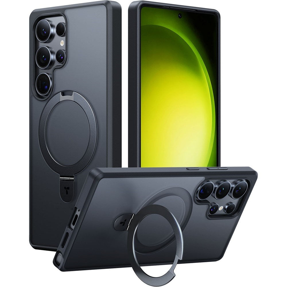 TORRAS Samsung Galaxy S25 Ultra Guardian Ostand Hybrid Skal m. Kickstand - MagSafe Kompatibel - Svart