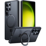 TORRAS Samsung Galaxy S25 Ultra Guardian Ostand Hybrid Skal m. Kickstand - MagSafe Kompatibel - Svart