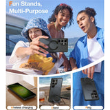 TORRAS Samsung Galaxy S25 Ultra Guardian Ostand Hybrid Skal m. Kickstand - MagSafe Kompatibel - Svart