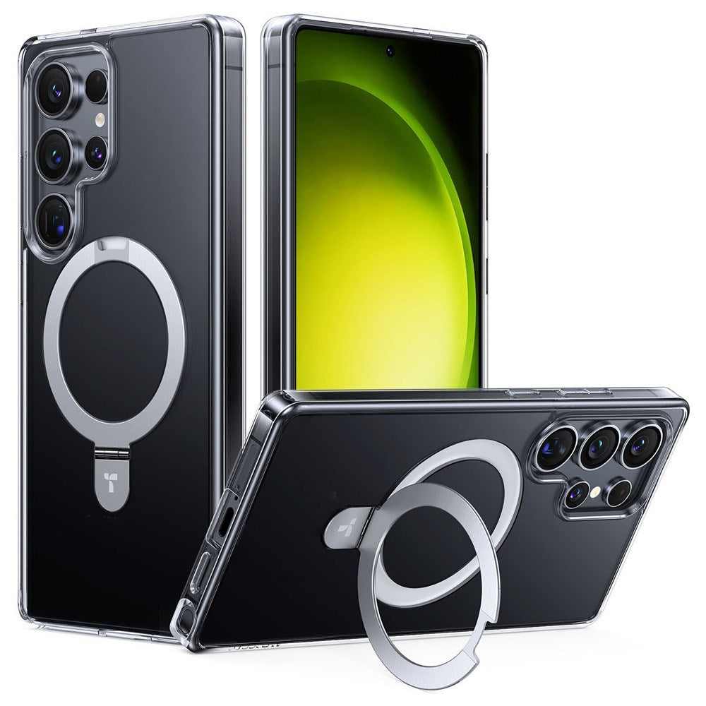 TORRAS Samsung Galaxy S25 Ultra Guardian Ostand Hybrid Skal m. Kickstand - MagSafe Kompatibel - Genomskinlig