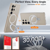 TORRAS Samsung Galaxy S25 Ultra Guardian Ostand Hybrid Skal m. Kickstand - MagSafe Kompatibel - Genomskinlig