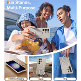 TORRAS Samsung Galaxy S25 Ultra Guardian Ostand Hybrid Skal m. Kickstand - MagSafe Kompatibel - Genomskinlig