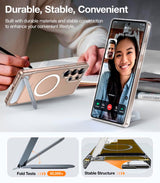 TORRAS Samsung Galaxy S25 Ultra Hybrid Skal m. Ställfunktion - MagSafe Kompatibel - Genomskinlig