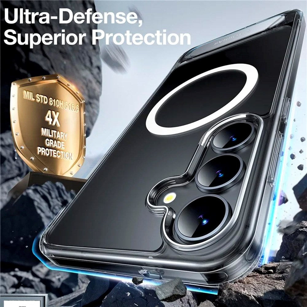 TORRAS Samsung Galaxy S25+ (Plus) Hybrid Skal m. Ställfunktion - MagSafe Kompatibel - Genomskinlig