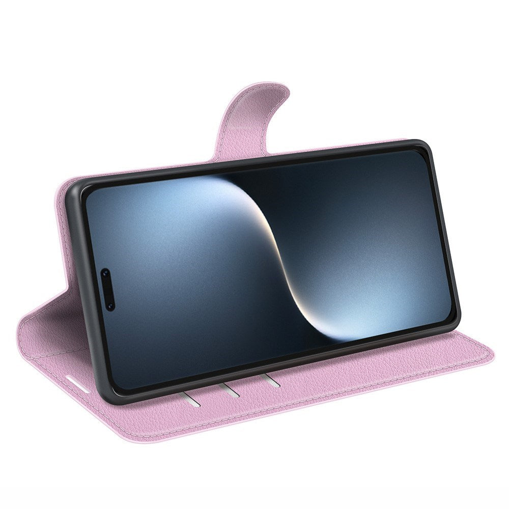 EIDERWOOD Honor Magic7 Pro Konstläder Flip Fodral m. Korthållare & Ställfunktion - Rosa