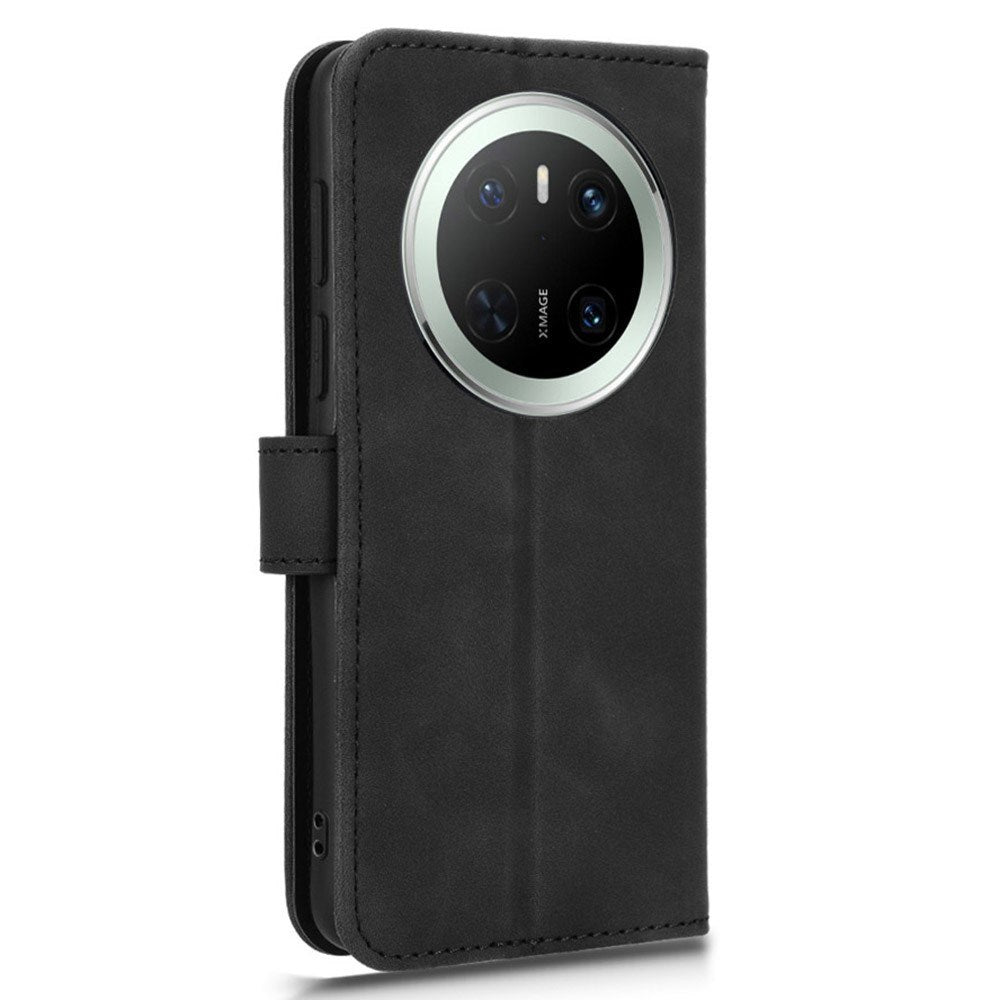 EIDERWOOD Huawei Mate 70 Konstläder Flip Fodral m. Korthållare & Ställfunktion - Svart