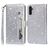 EIDERWOOD Samsung Galaxy A56 (5G) Glitter Flip Fodral m. Glidlåsficka & Ställfunktion - Silver