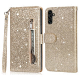 EIDERWOOD Samsung Galaxy A56 (5G) Glitter Flip Fodral m. Glidlåsficka & Ställfunktion - Guld