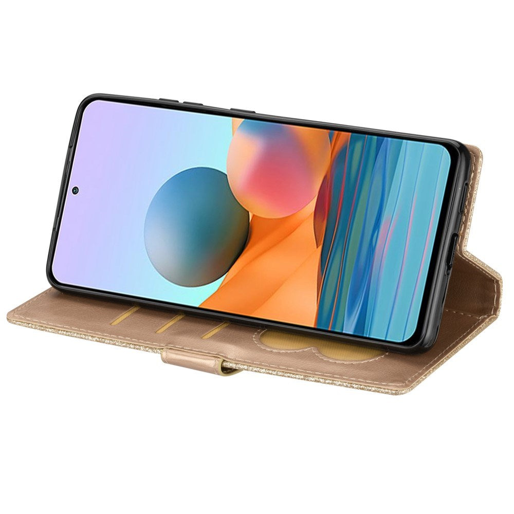 EIDERWOOD Samsung Galaxy A56 (5G) Glitter Flip Fodral m. Glidlåsficka & Ställfunktion - Guld