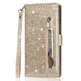 EIDERWOOD Samsung Galaxy A56 (5G) Glitter Flip Fodral m. Glidlåsficka & Ställfunktion - Guld