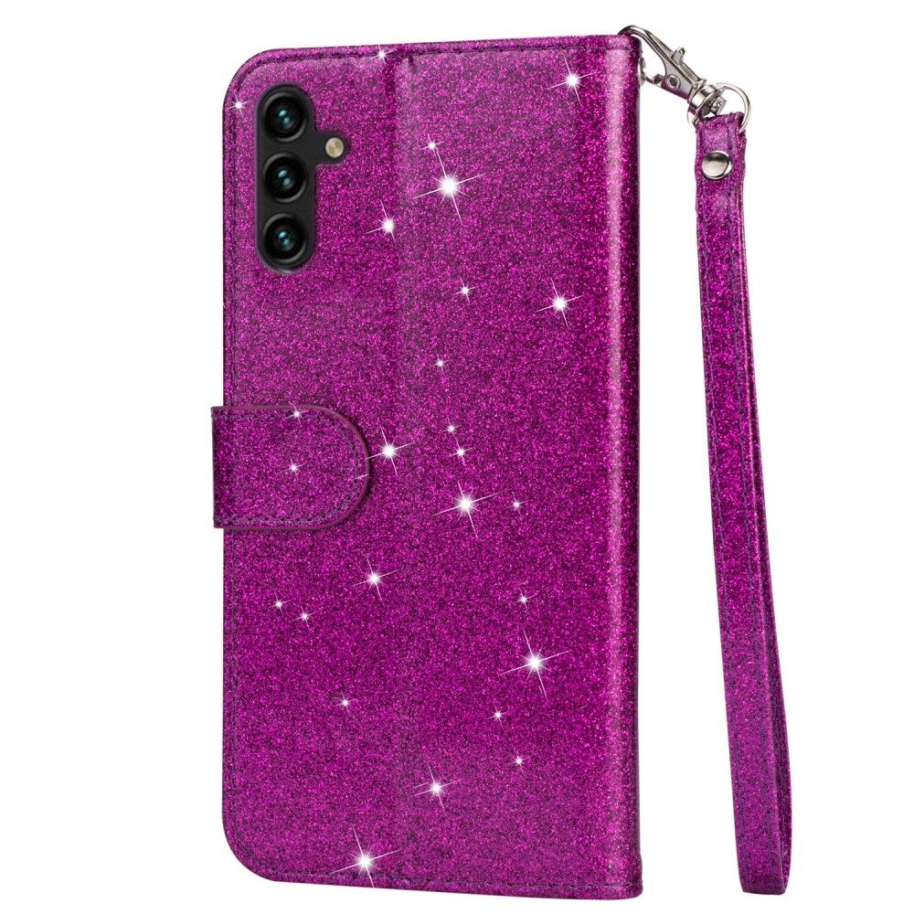EIDERWOOD Samsung Galaxy A56 (5G) Glitter Flip Fodral m. Glidlåsficka & Ställfunktion - Lila